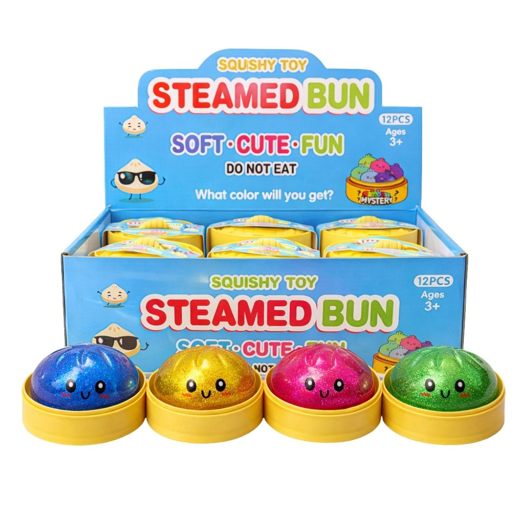 Squishy Bao Glitter Dumpling With Orb Balls 8.5cm