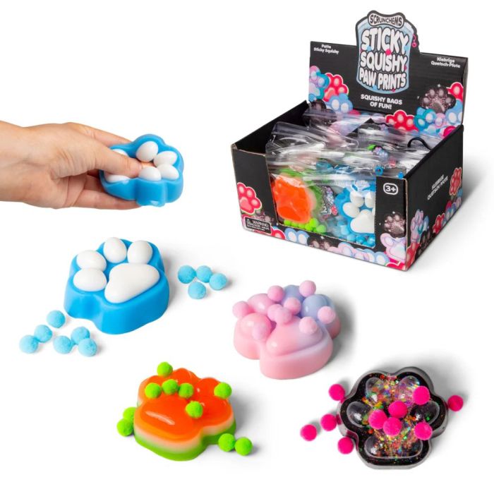 SCRUNCHEMS Sticky Squishy Paw Prints Assorted